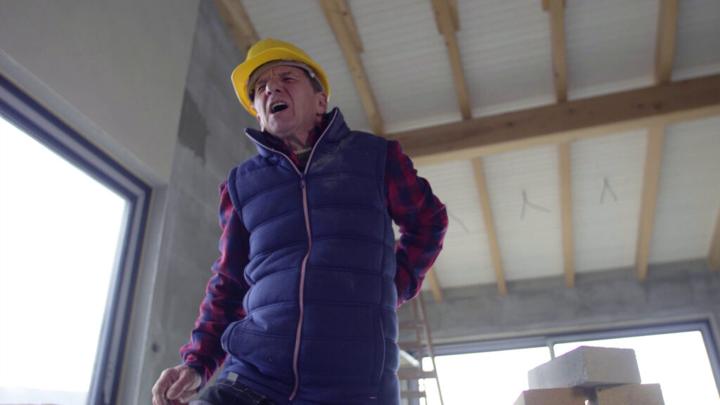 Construction worker in pain at Florida job site