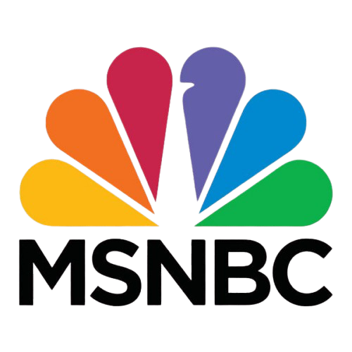 MSNBC logo, a leading news network featuring Kaiser Romanello Accident & Injury Attorneys for accident expertise.