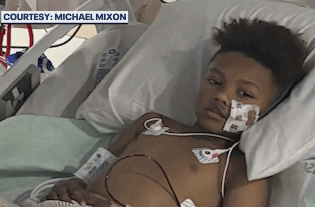 6-year-old Nickai Mixon in hospital bed after Lake County car crash that left him with severe spinal injury