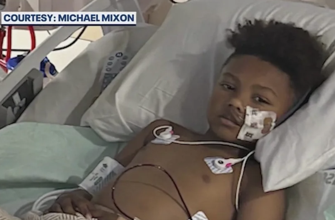6-year-old Nickai Mixon in hospital bed after Lake County car crash that left him with severe spinal injury