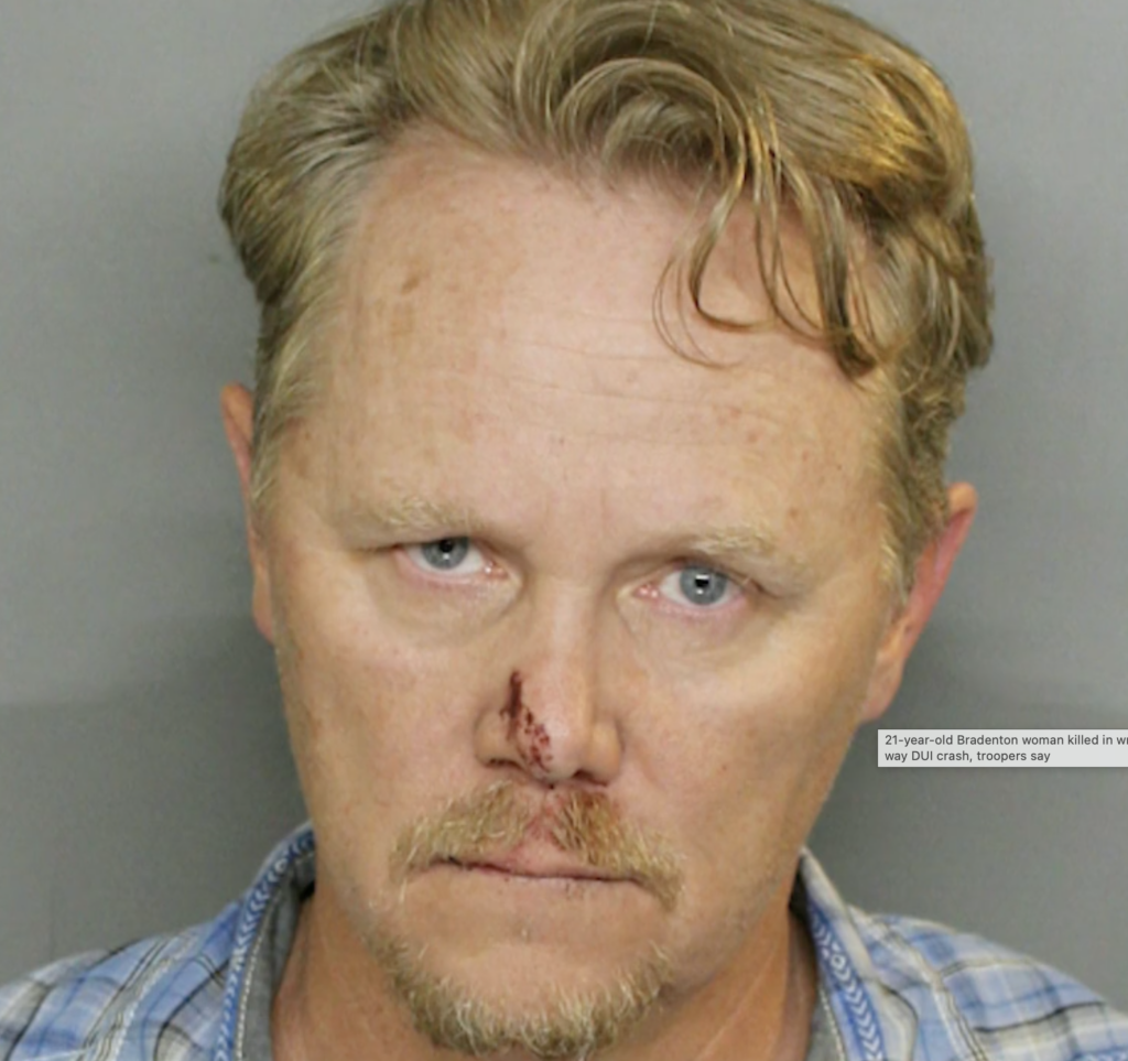 Booking photo of the 53-year-old Sarasota man arrested after a fatal wrong-way DUI crash on I-75 in Charlotte County